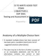 Guidelines To Write Good Test Items