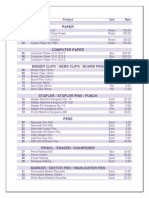 Paper: SL No. Product Unit Rate