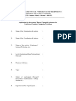 Application For The Grant of Partial Financial TN State Council - Assistance For Conference/ Seminar/ Symposia/Workshop