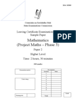 Mathematics (Project Maths - Phase 3) : Leaving Certificate Examination 2014 Sample Paper