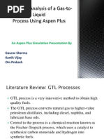 Simulation Analysis of A Gas-To-Liquid