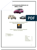 A Study of Consumer Behavior On Small Cars: Post Graduate Diploma in Management (International Business) 2008-2010