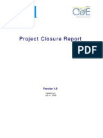 Project Closure Report Template