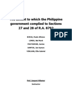 The Extent To Which The Philippine Government Complied To Sections 27 and 28 of R