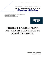 Proiect La Disciplina Instalaţii Electrice de Joasă Tensiune