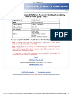 Application For National Defence Academy & Naval Academy Examination (II) - 2013