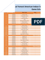 Yemeni American Indoor Soccer League (YAISL) : Game Schedule