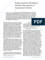 Estudio Termodinámico de Una Solución Liquida Zn-In-Pb. Determinación Del Área Miscible, e Isoactividad Del Zinc y Funciones Termodinámicas Molares.