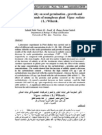 Effect of Salinity On Seed Germination, Growth and Organic Compounds of Mungbean Plant Vigna Radiata