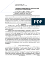 Identification of Variables Affecting Employee Satisfaction and Their Impact On The Organization