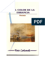 DEL COLOR DE LA ERRANCIA. Carbonell Nora. Poemas. 1a. Ed. Virtual.