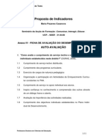 Proposta de Indicadores para Preenchimento Da Ficha de Auto-Avaliação - Anexo IV