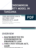 Tenga, Ringo W. The Condominium Property Model in Tanzania. TLS June 2009