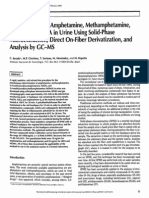 Rapid Analysis of Amphetamine, Methamphetamine, MDA and MDMA in Urine Using Solid Phase Microextraction, Direct On Fiber Derivatization and Analysis by GCMS