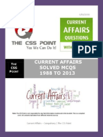 Current Affairs Solved Mcqs 1988 TO 2013: T CSS P