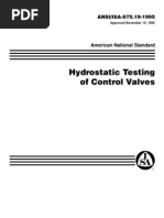 Control Valve Hydro Static Testing