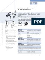 INSERTION Adapter/Fitting For Analytical Devices: (With Reduction) (Plastic) (Stainless Steel)