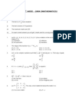 Fiitjee: Aieee 2004 (MATHEMATICS)