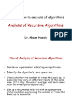 Analysis of Recursive Algorithms