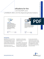 Technical Specifications For The: LAMBDA 950 UV/Vis/NIR and LAMBDA 850 UV/Vis Spectrophotometers