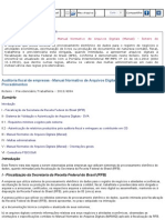 Auditoria Fiscal de Empresas - Manual Normativo de Arquivos Digitais (Manad) - Roteiro de Procedimentos