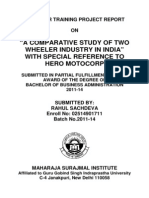 "A Comparative Study of Two Wheeler Industry in India" With Special Reference To Hero Motocorp