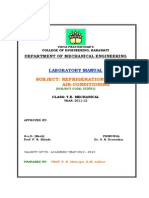 Refrigeration and Air Conditioning Lab Manual