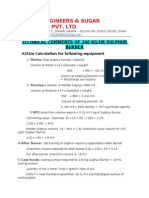 Technical Comments of 140 KG HR Sulphur Burner