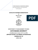 Sathyabama University: Bachlor of Business Administration