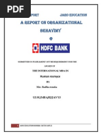 A Report On Organizational BEHAVIOUR of HDFC Bank