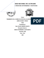 Rendimiento de La Carne de Alpaca en La Elaboracion de Charqui Libre de Hueso y Grasa