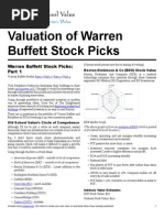 Warren Buffett Stock Picks Valuation