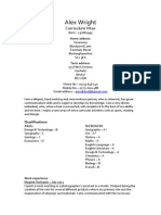 Alex Wright: Curriculum Vitae