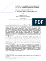 Fiscalité Incitative Et Égalité Devant L'impôt: L"écotaxe Devant Le Conseil Constitutionnel. Observations Sur La Décision N° 2000-441 DC Du 28 Décembre 2000, Loi de Finances Rectificative Pour 2000