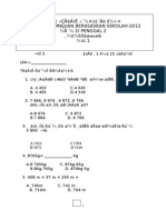 Àûç Çå Ä¡É ×¿ Äò ÷× Penilaian Kemajuan Berasaskan Sekolah-2013 Å 2/ Penggal 2 Õ/Matematik ¡Û 1