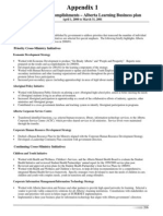 Appendix 1: Summary of Accomplishments - Alberta Learning Business Plan