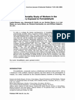 Proportionate Mortality Study of Workers in The Garment Industry Exposed To Formaldehyde