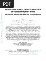 Astro2010 Decadal Survey Whitepaper, Coordinated Science in The Gravitational and Electromagnetic Skies