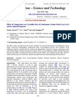 Effect of Temperature On Crystallite Size of Lanthanum Cerium Oxide