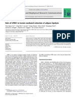 Role of GPR81 in Lactate-Mediated Reduction of Adipose Lipolysis