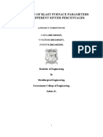 Comparison of Blast Furnace Parameters During Different Sinter Percentages