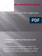 Types of Transducers and Their Applications: Instrumentation and Product Testing