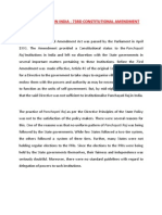 Panchayati Raj in India - 73rd Constitutional Amendment