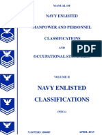 Manual of Navy Enlisted Manpower and Personnel Classifications and Occupational Standards, Vol 2 (NECs)