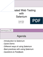 Automated Web Testing With Selenium: Deepak Mittal Dec 15, 2007