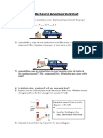 Work and Mechanical Advantage Worksheet