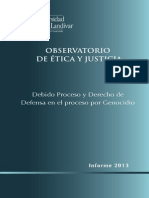 Observatorio de Ética y Justicia: "Debido Proceso y Derecho de Defensa en El Proceso Por Genocidio"