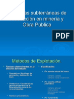 Voladuras Subterráneas de Producción en Minería y Obra