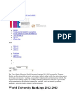 World Ranking For Universities