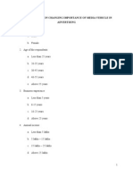 Questionnaire On Changing Importance of Media Vehicle in Advertising1